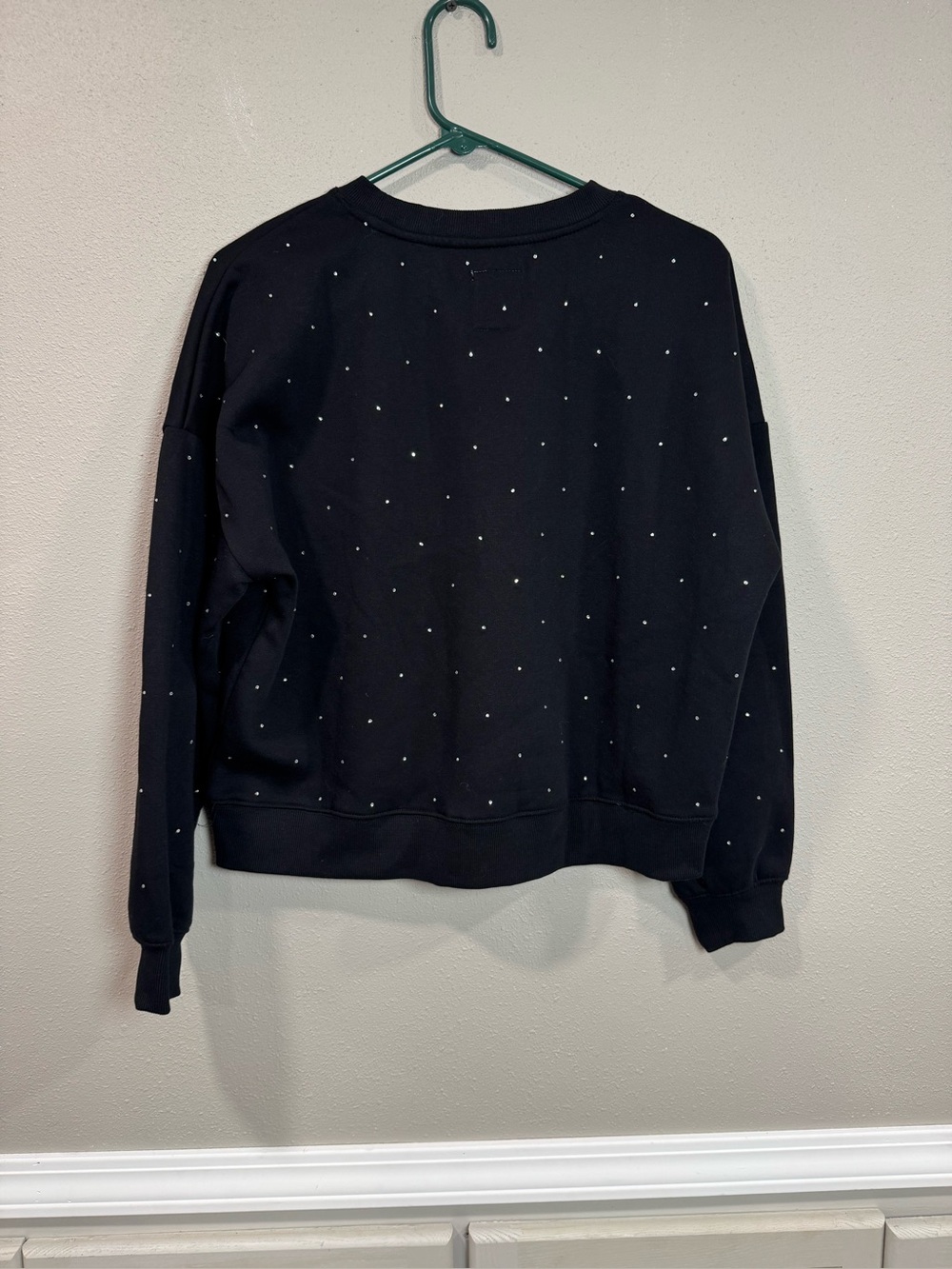 Black Stud-Embellished Crewneck Sweatshirt